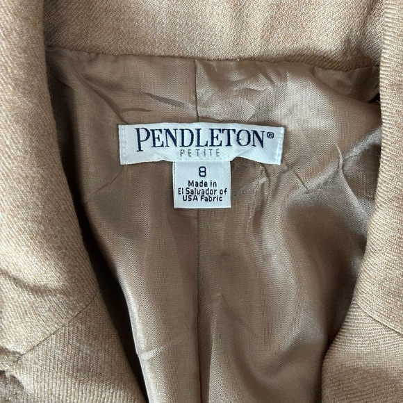 Pendleton 100% Wool Women's Tan Blazer - Picture 2 of 10